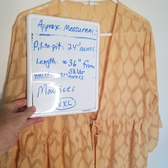 Maurices golden yellow polyester front tie kimono duster Robe XXL - Picture 4 of 8